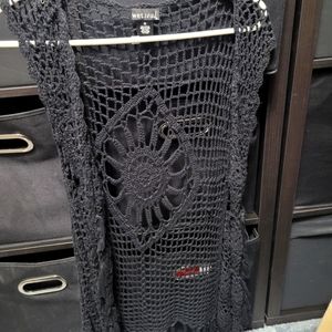 Black knit cardigan size med